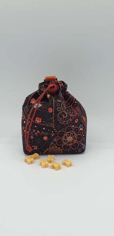 Futterbeutel basic, braun mit Paisley